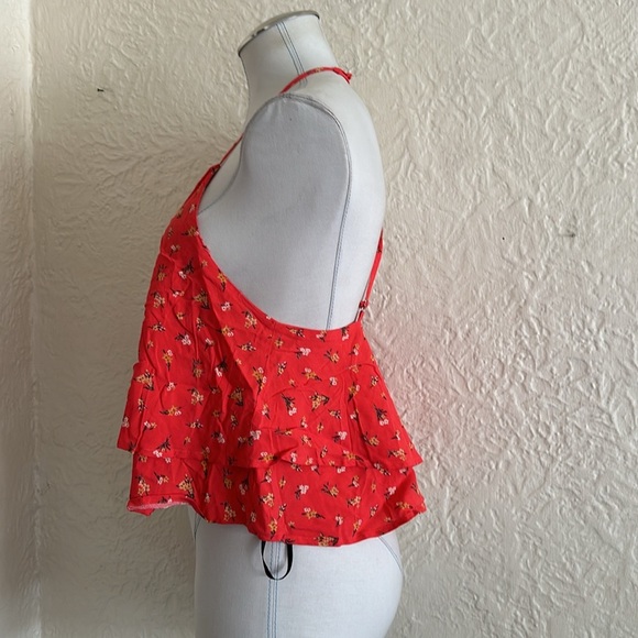 Forever 21 Red Ditsy Floral Strappy Back Cami Tank Top NWT Medium - Picture 8 of 11